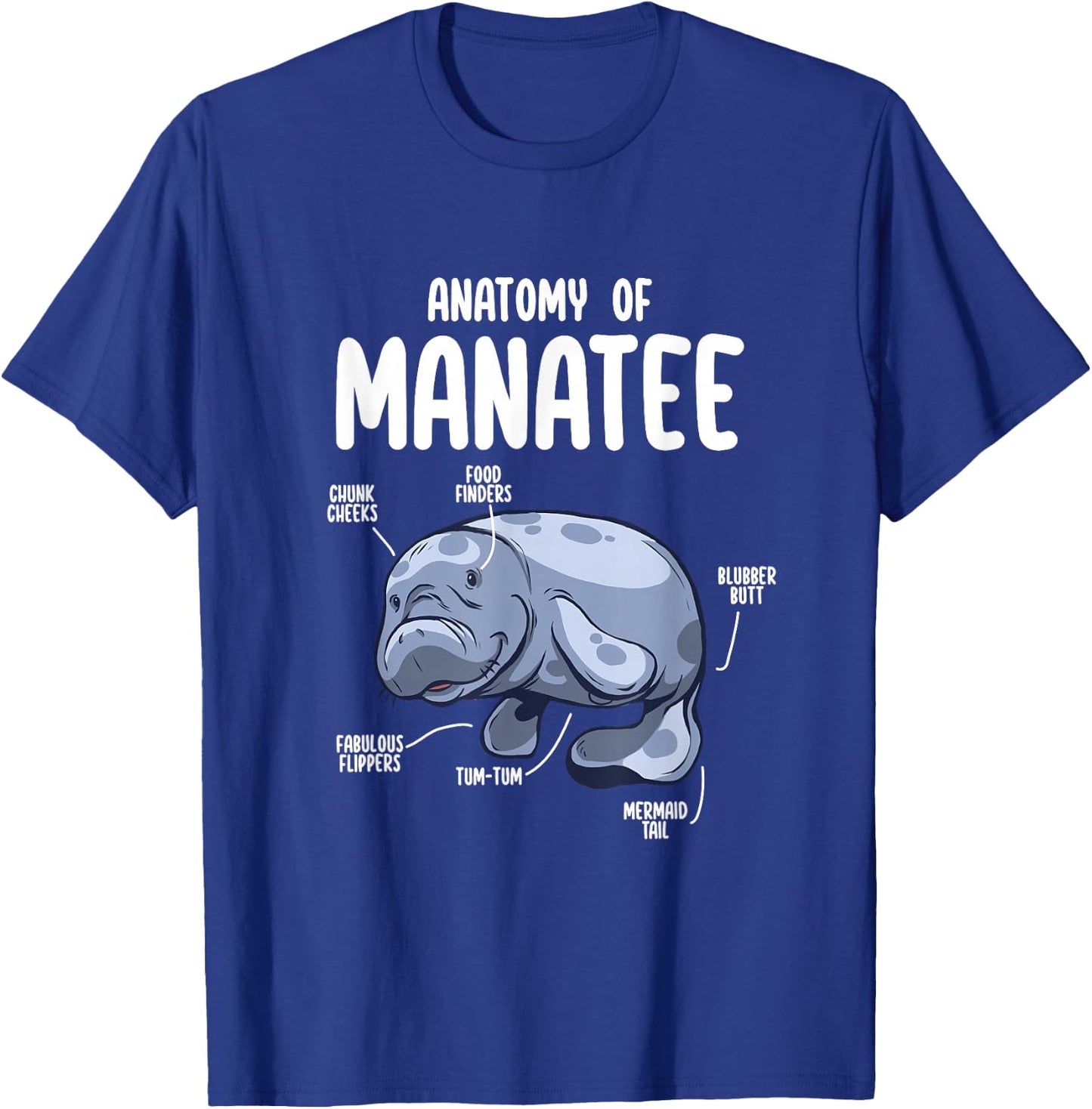Anatomy of Manatee Funny Sea Animal Chubby Manatee Lovers T-Shirt - T-Shirt | Royal