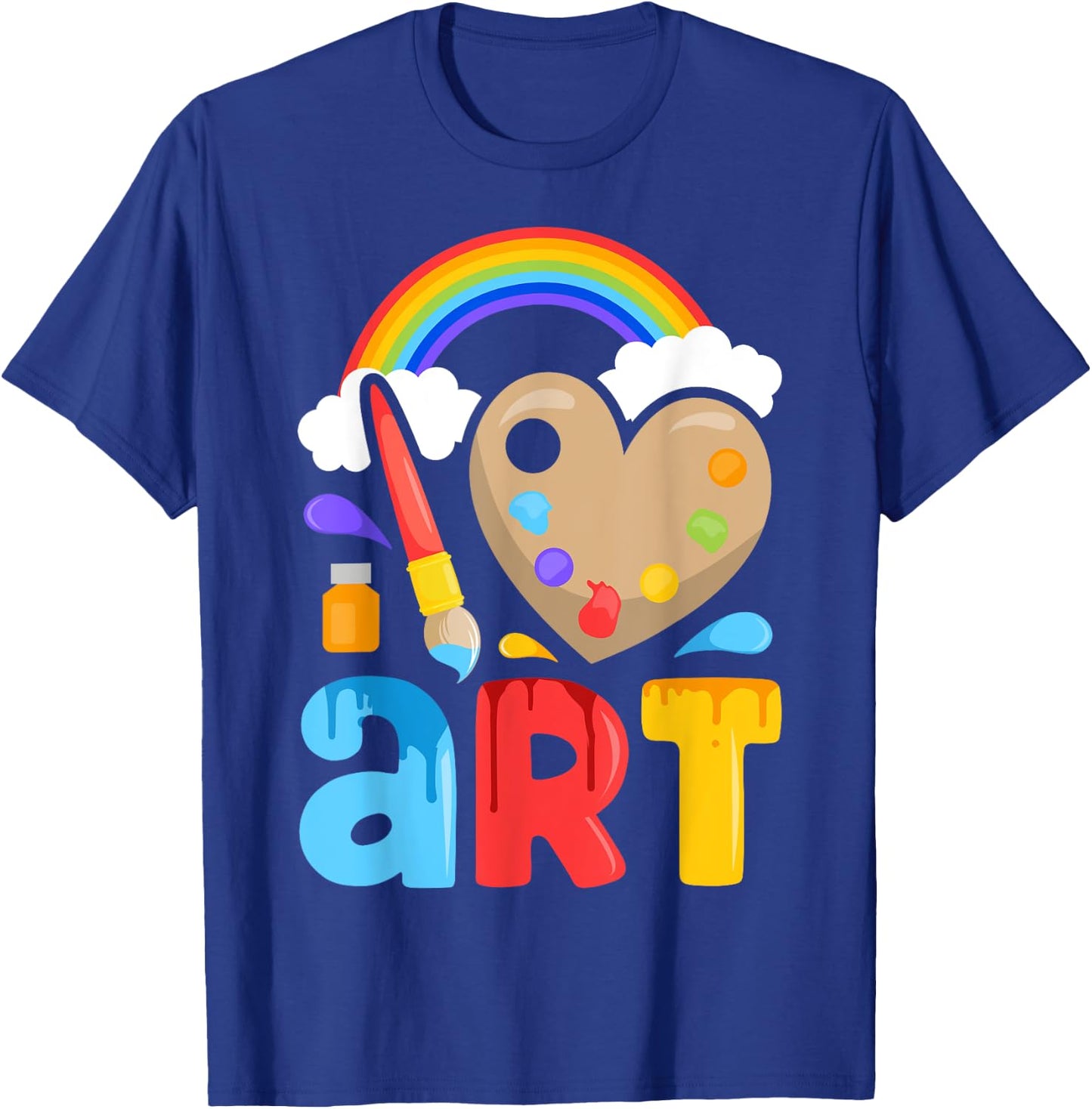I Love Art Artist Painter Colorful Painting Gifts Kids Girls T-Shirt - T-Shirt | Royal