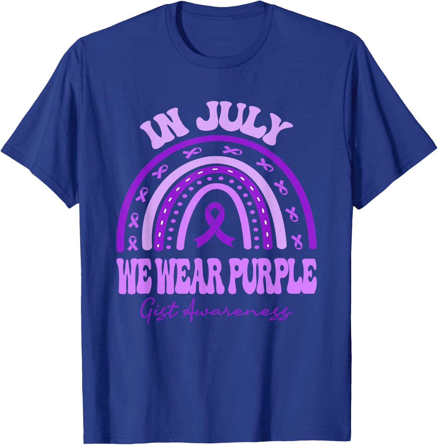 In July We Wear Purple GIST Awareness Rainbow T-Shirt - T-Shirt | Royal