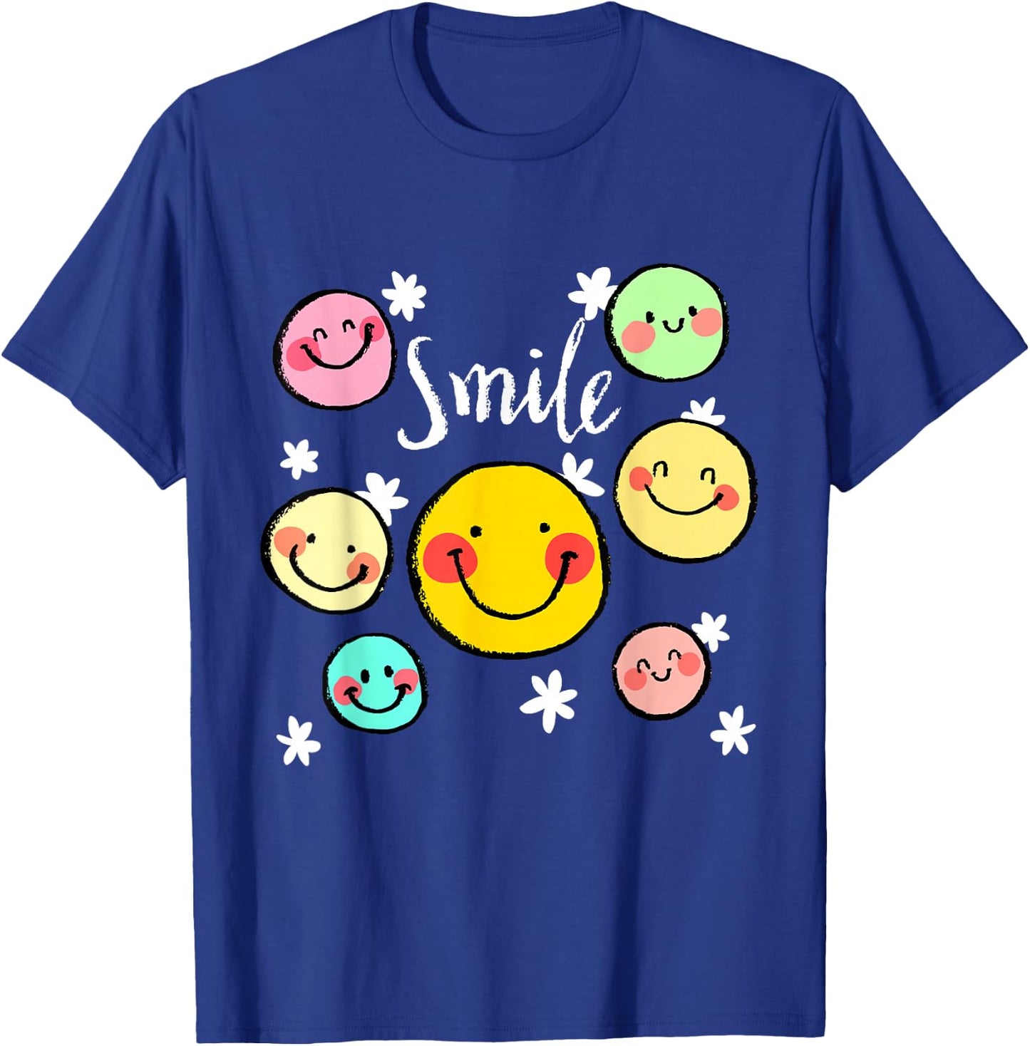 Cool Silhouette Happy Smile Face Illustration Graphic Design , Black, S T-Shirt - T-Shirt | Royal