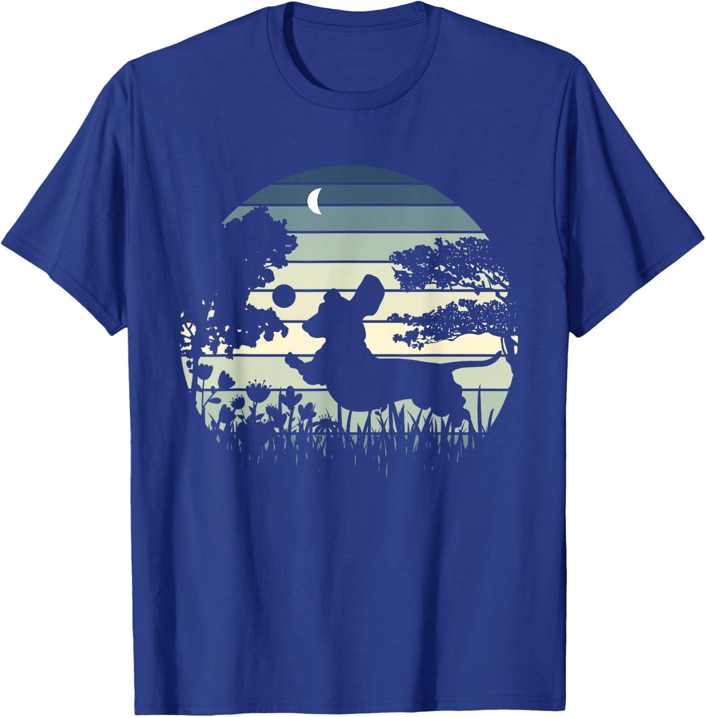 Dachshund Wiener Dog Sunset Garden Nature Lover T-Shirt - T-Shirt | Royal