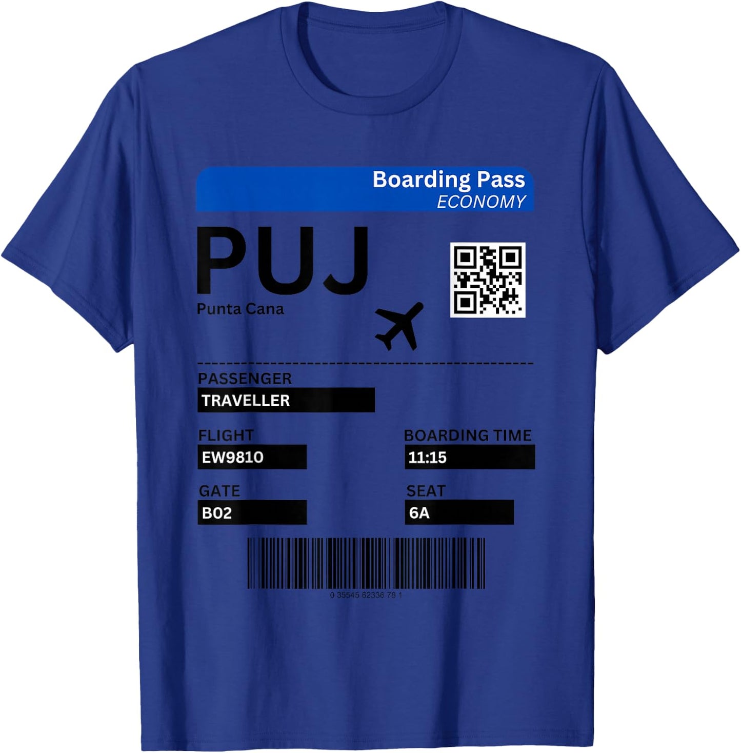 Boarding Pass Punta Cana Dominican Republic , grey, S T-Shirt - T-Shirt | Royal