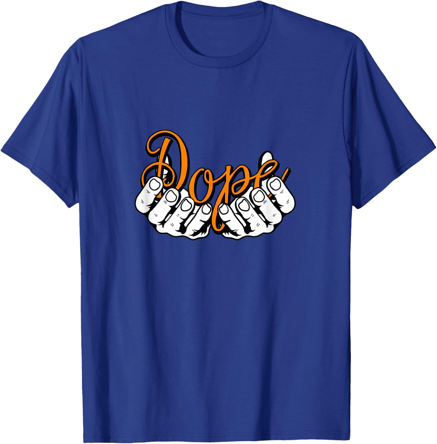 Orange Color Hands DOPE Orange Graphic T-Shirt - T-Shirt | Royal