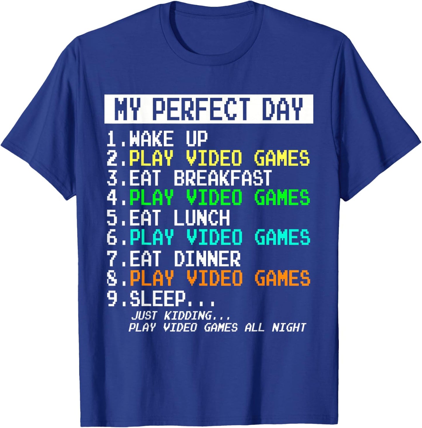 Gaming Apparel Video Game Gamer Gifts Men Boy Funny Humor T-Shirt - T-Shirt | Royal