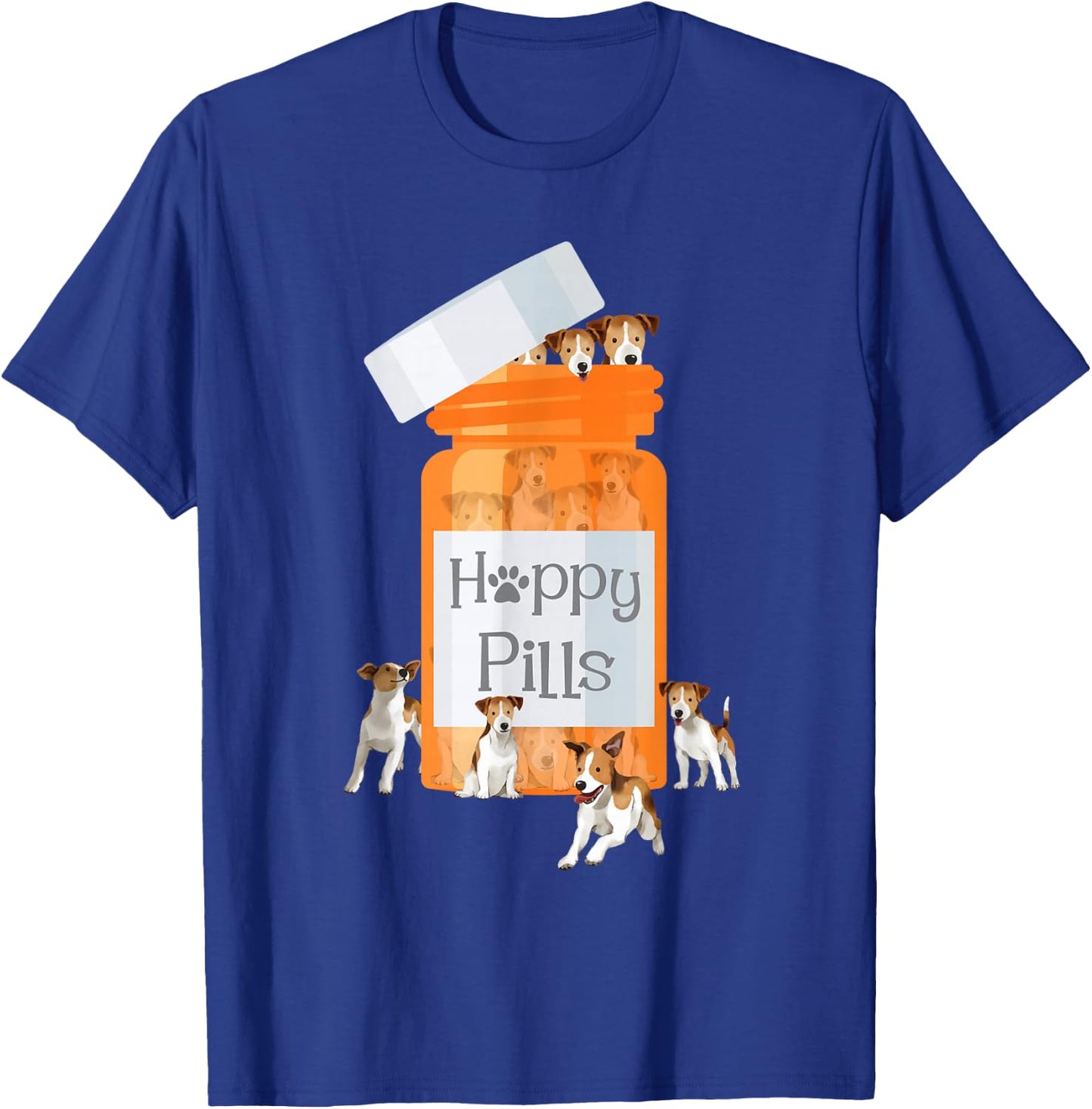 Happy Pills - Jack Russell Terrier Dog Lover Pet Owner T-Shirt - T-Shirt | Royal