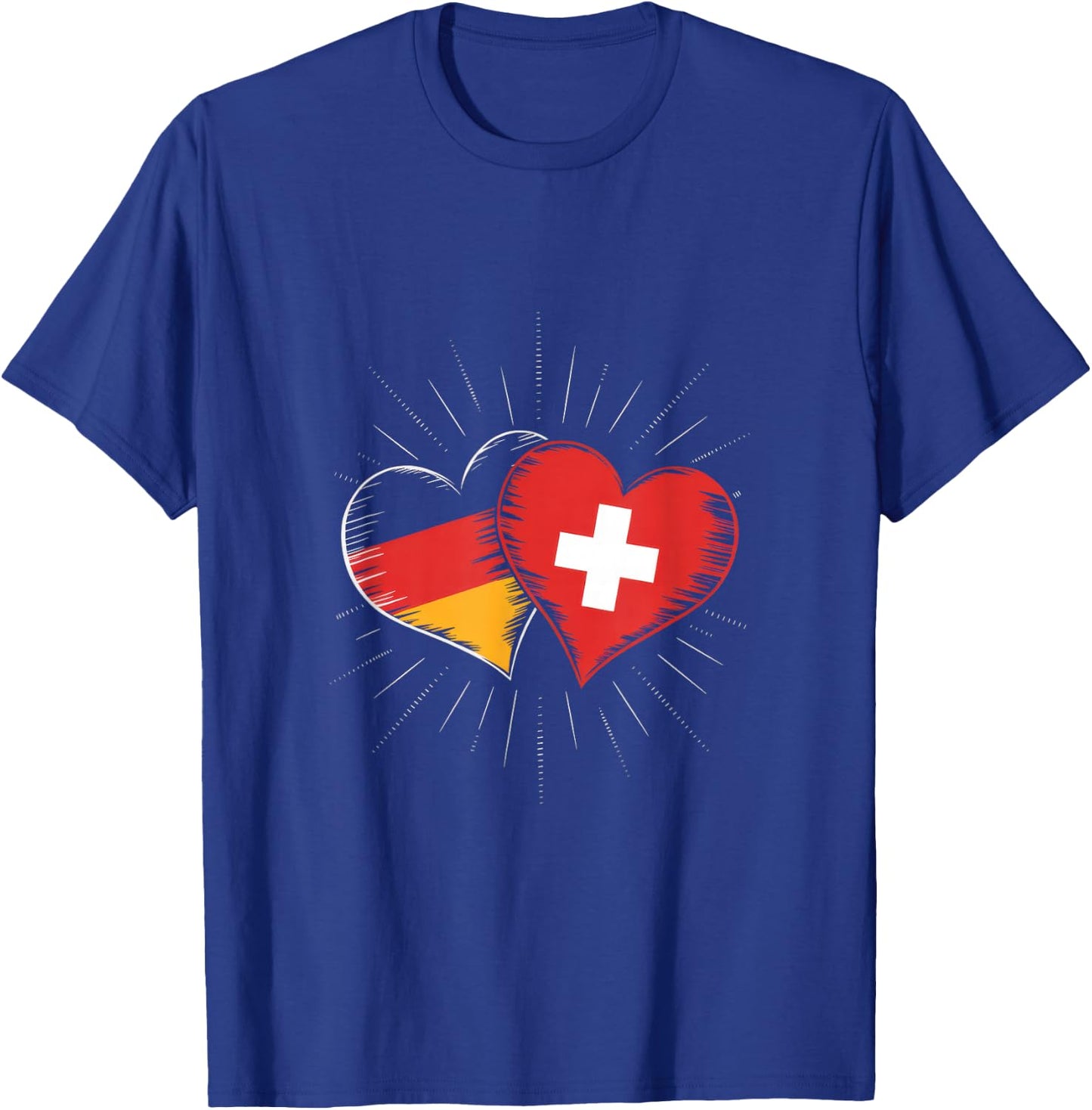 Deutschland Schweiz Freundschaft Herz Flagge T-Shirt - T-Shirt | Royal