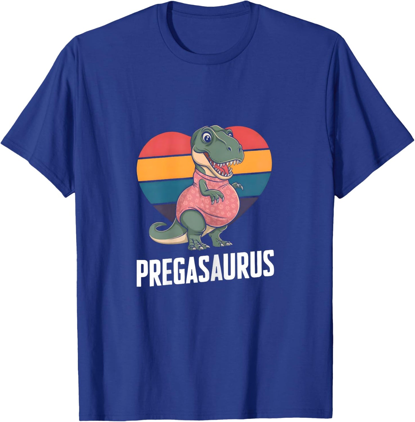 Pregasaurus - Fun Future Mom Artwork T-Shirt - T-Shirt | Royal