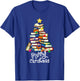Merry Christmas Tree Love Reading Books Librarian Nerd T-Shirt - T-Shirt | Royal