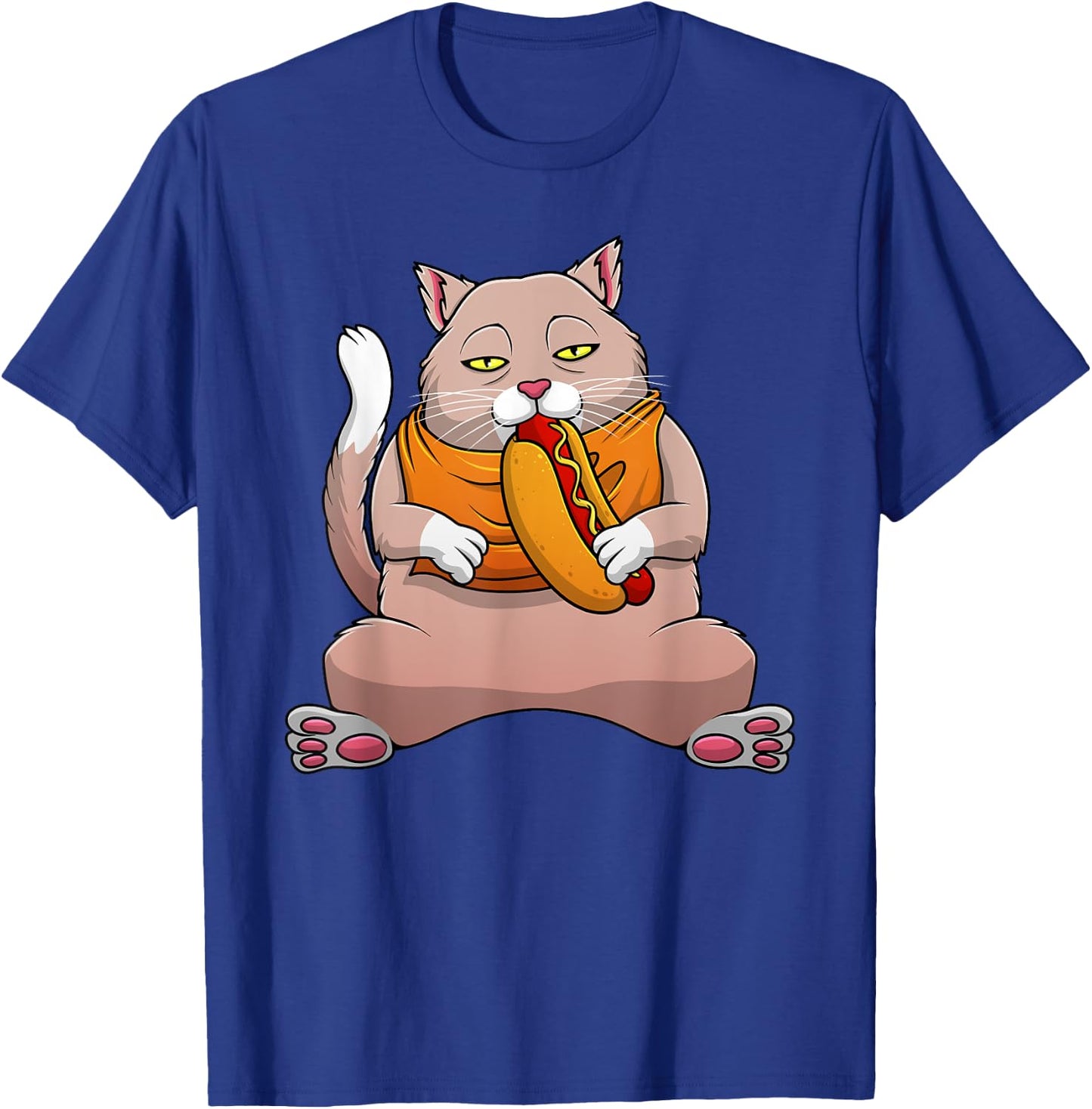 Funny Hot Dog Cat Design Women Sandwich Food Eaters T-Shirt - T-Shirt | Royal