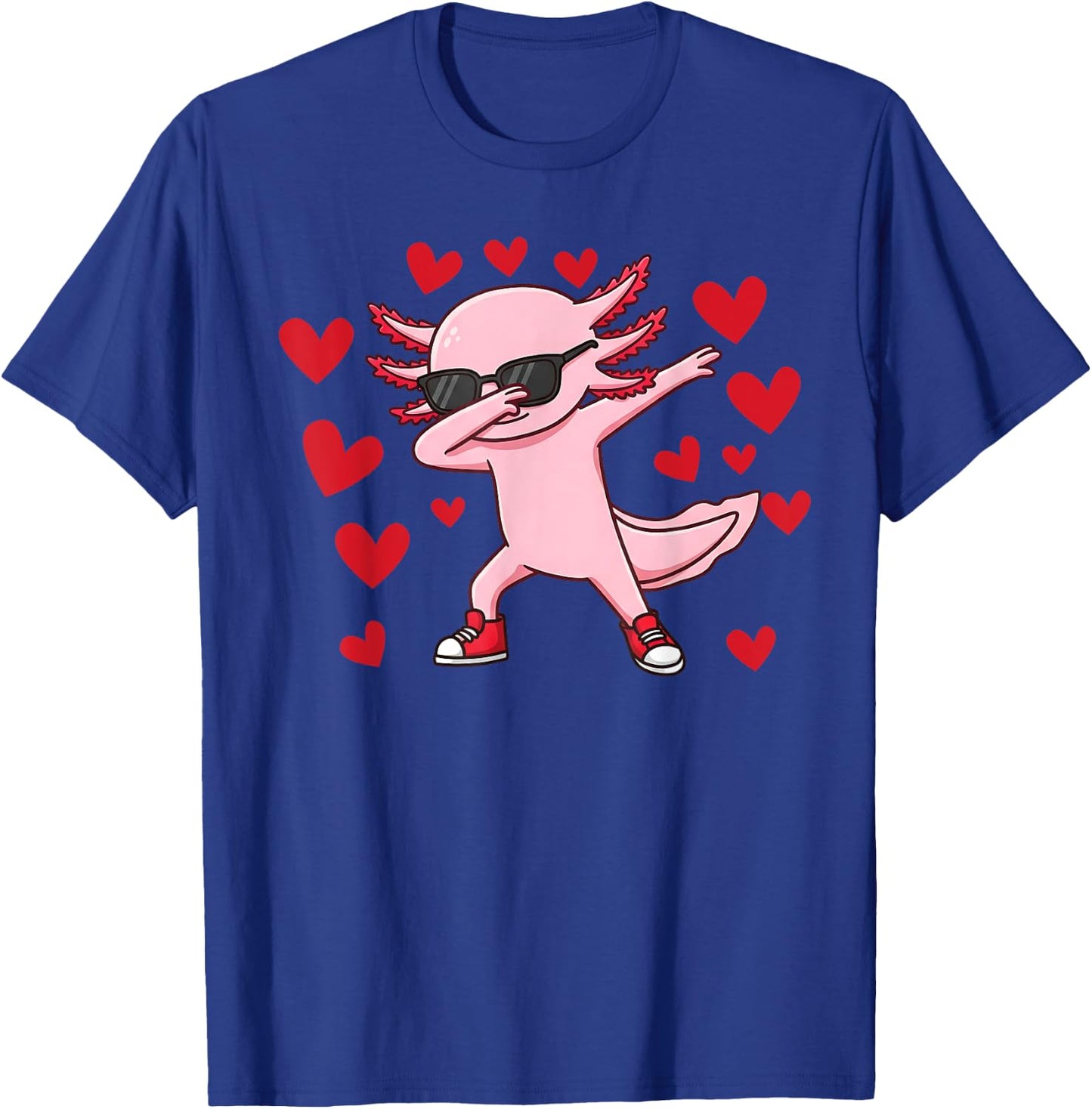 Dabbing Axolotl Girls Boys Kids dab Axolotl T-Shirt - T-Shirt | Royal