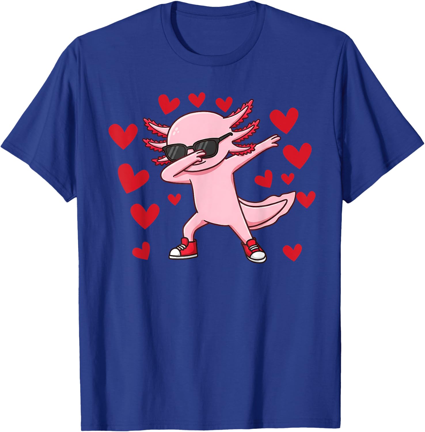 Dabbing Axolotl Girls Boys Kids dab Axolotl T-Shirt - T-Shirt | Royal