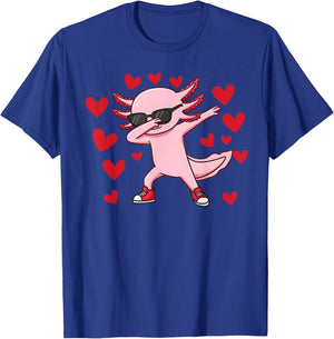 Dabbing Axolotl Girls Boys Kids dab Axolotl T-Shirt - T-Shirt | Royal
