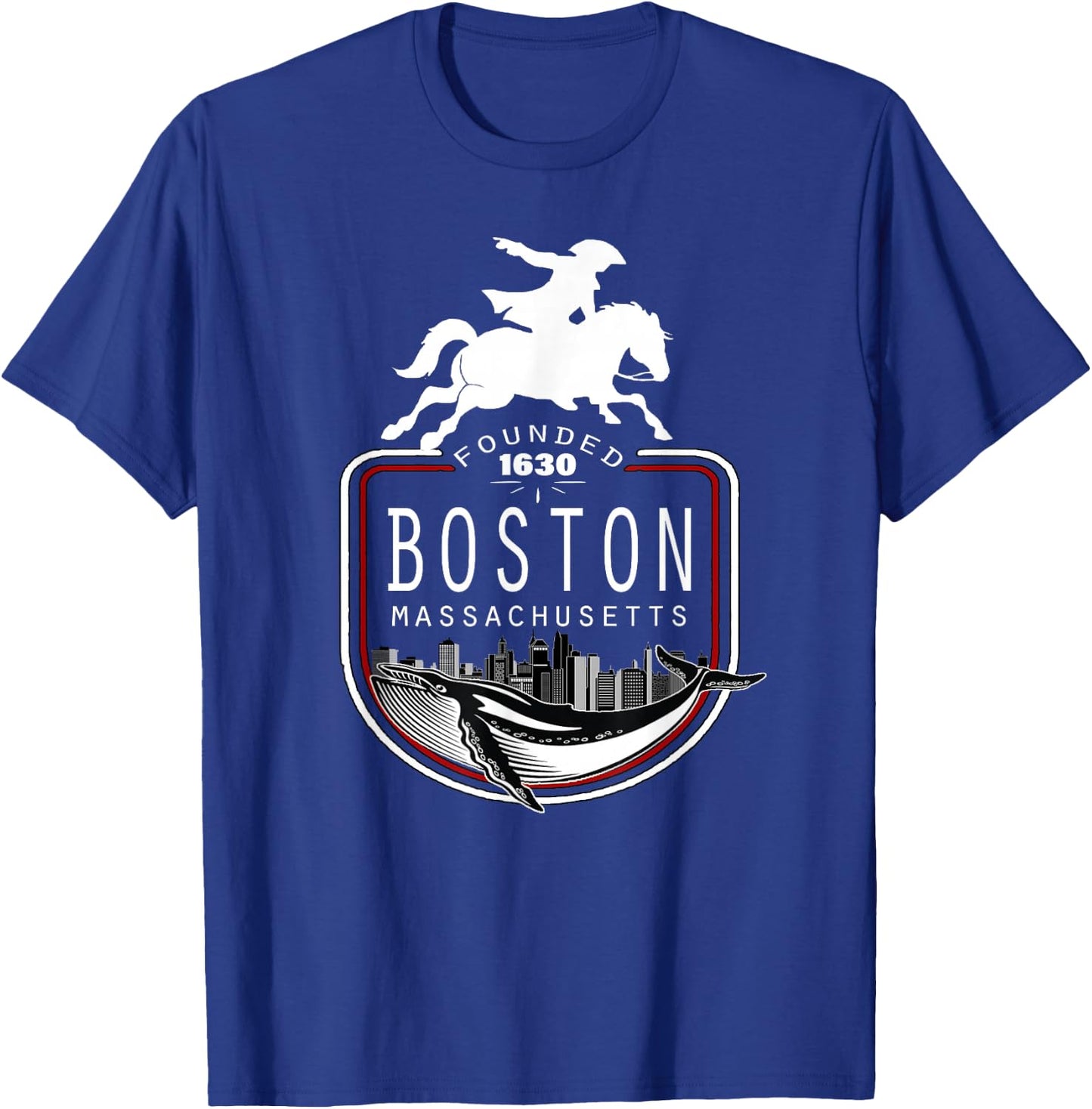 Historical Boston Massachusetts New England Souvenir T-Shirt - T-Shirt | Royal
