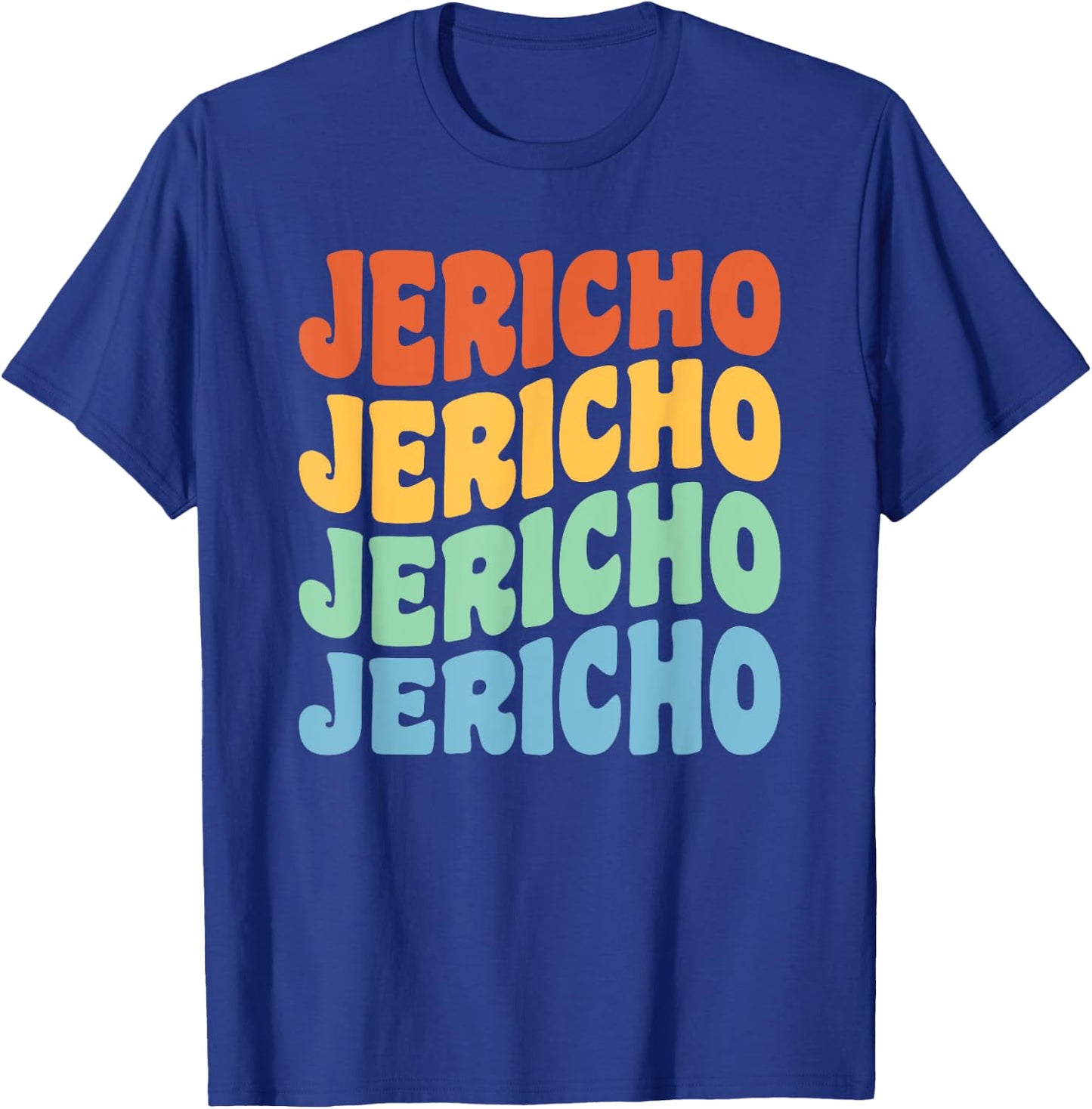 Jericho First Name Retro Groovy Personalized T-Shirt - T-Shirt | Royal
