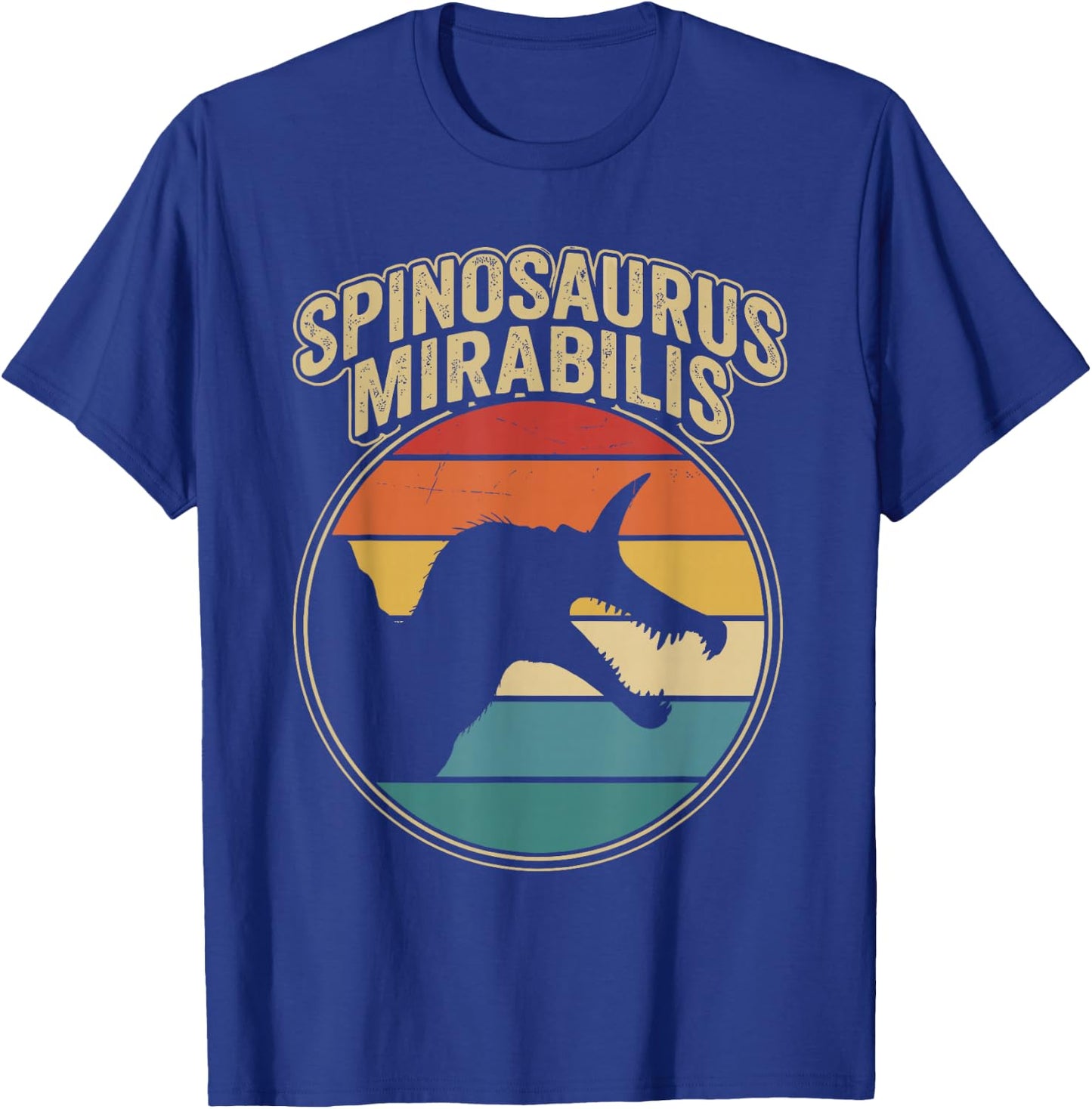 Vintage Spinosaurus Mirabilis Roaring Prehistoric Dinosaur T-Shirt - T-Shirt | Royal