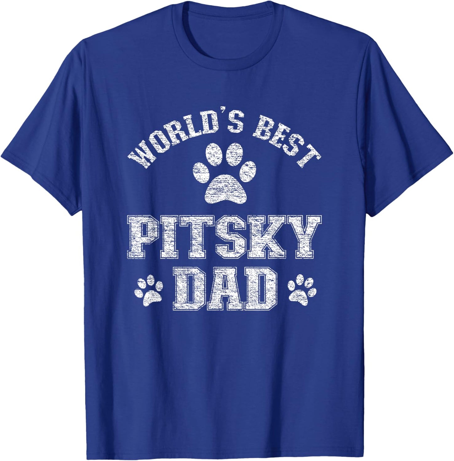 Pitsky Dog Dad - World's Best Pitsky Daddy Men Women Girls Kids T-Shirt - T-Shirt | Royal