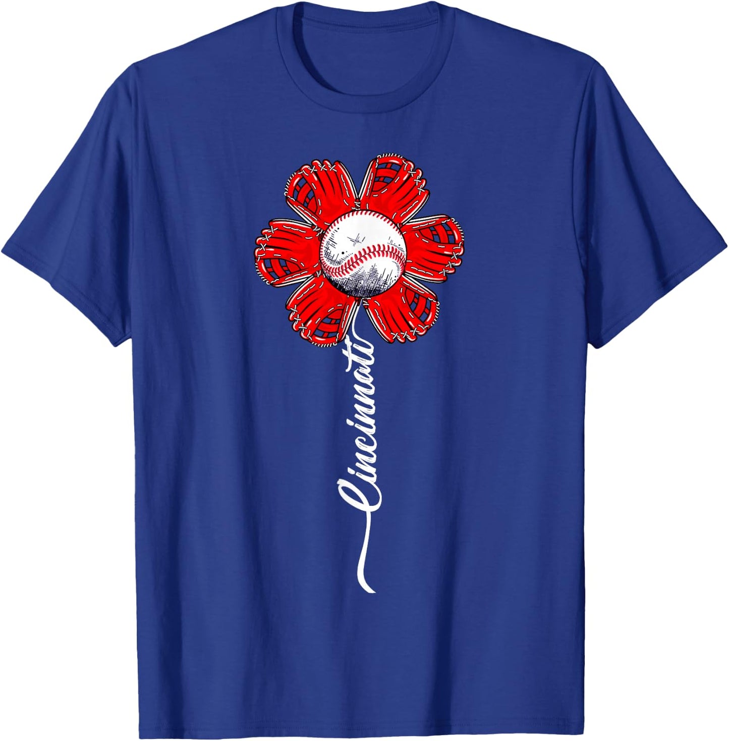 Funny Flower Baseball Lovers Men Women Boy T-Shirt - T-Shirt | Royal