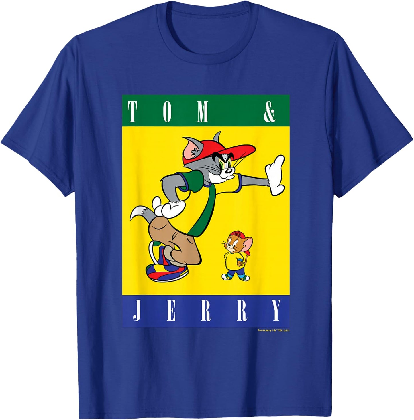 Tom and Jerry with Hats T-Shirt - T-Shirt | Royal