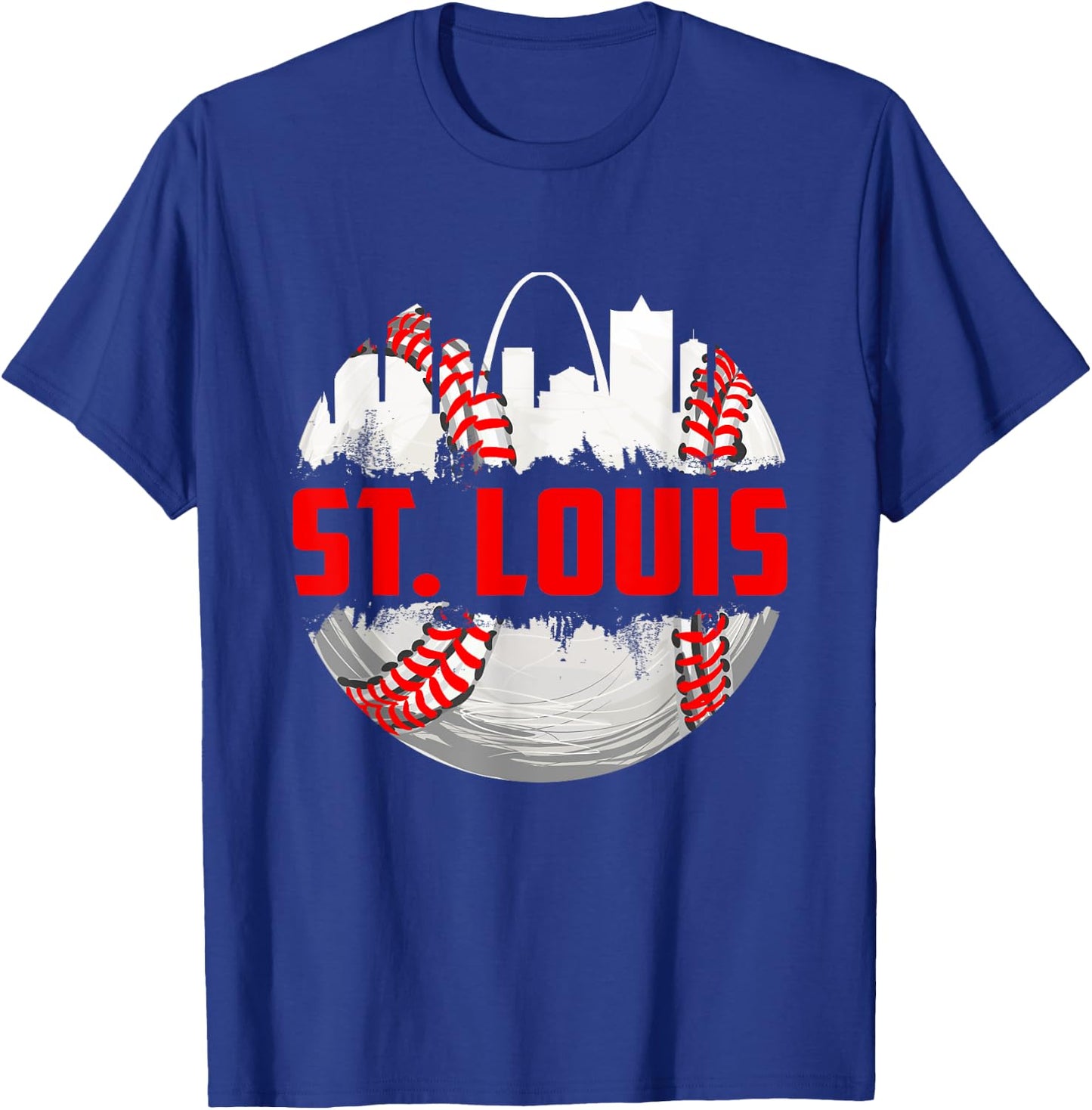 St. Louis Cityscape Vintage Baseball Women Kids T-Shirt - T-Shirt | Royal