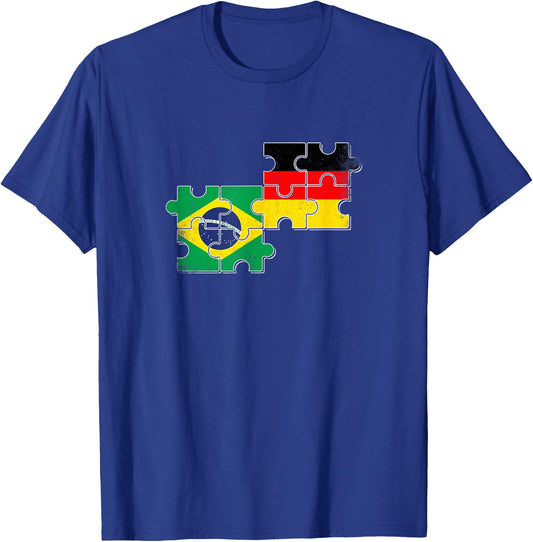 Brasilien Deutschland Vintage Flagge Deutsch Brasilianer T-Shirt - T-Shirt | Royal