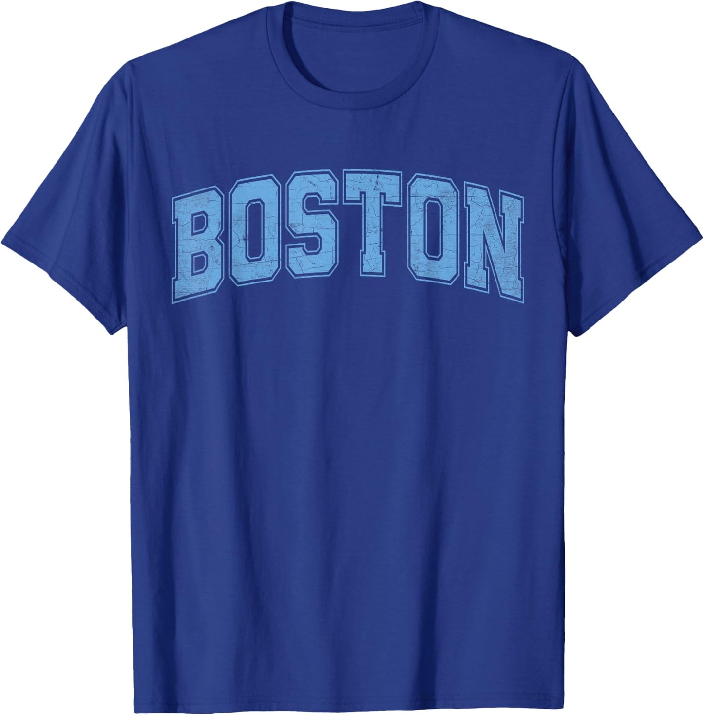 Boston Light Blue Vintage Style Retro Text T-Shirt - T-Shirt | Royal