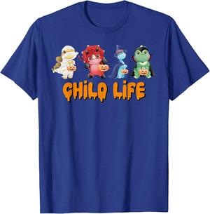 Dinosaur Child Life Specialist Halloween Therapist CLS CCLS T-Shirt - T-Shirt | Royal