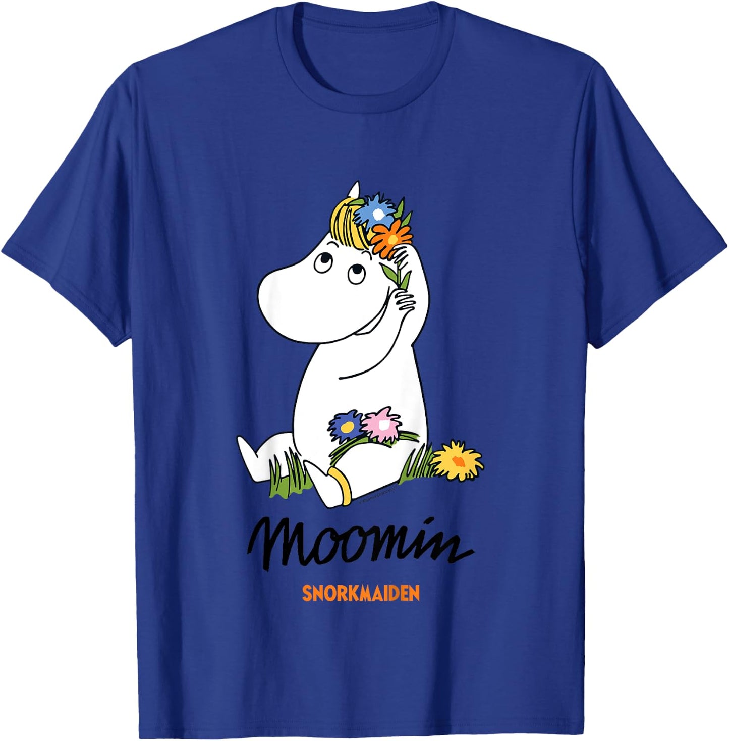 Children's with Moomin Snorkmaiden Flowers in Hair, White T-Shirt - T-Shirt | Royal