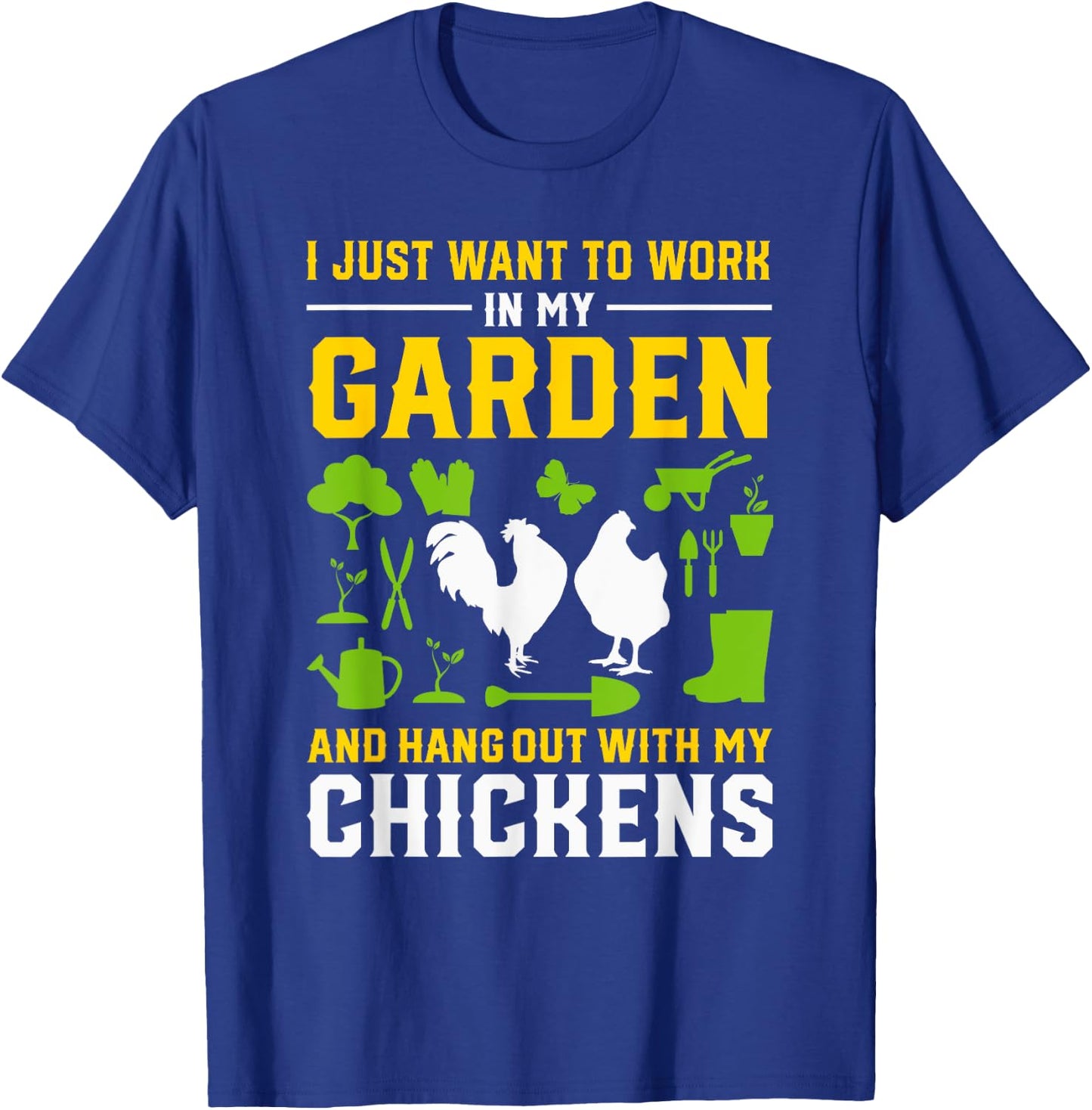 Funny Chicken Owner Gardening Lover Homestead Gardener Joke T-Shirt - T-Shirt | Royal