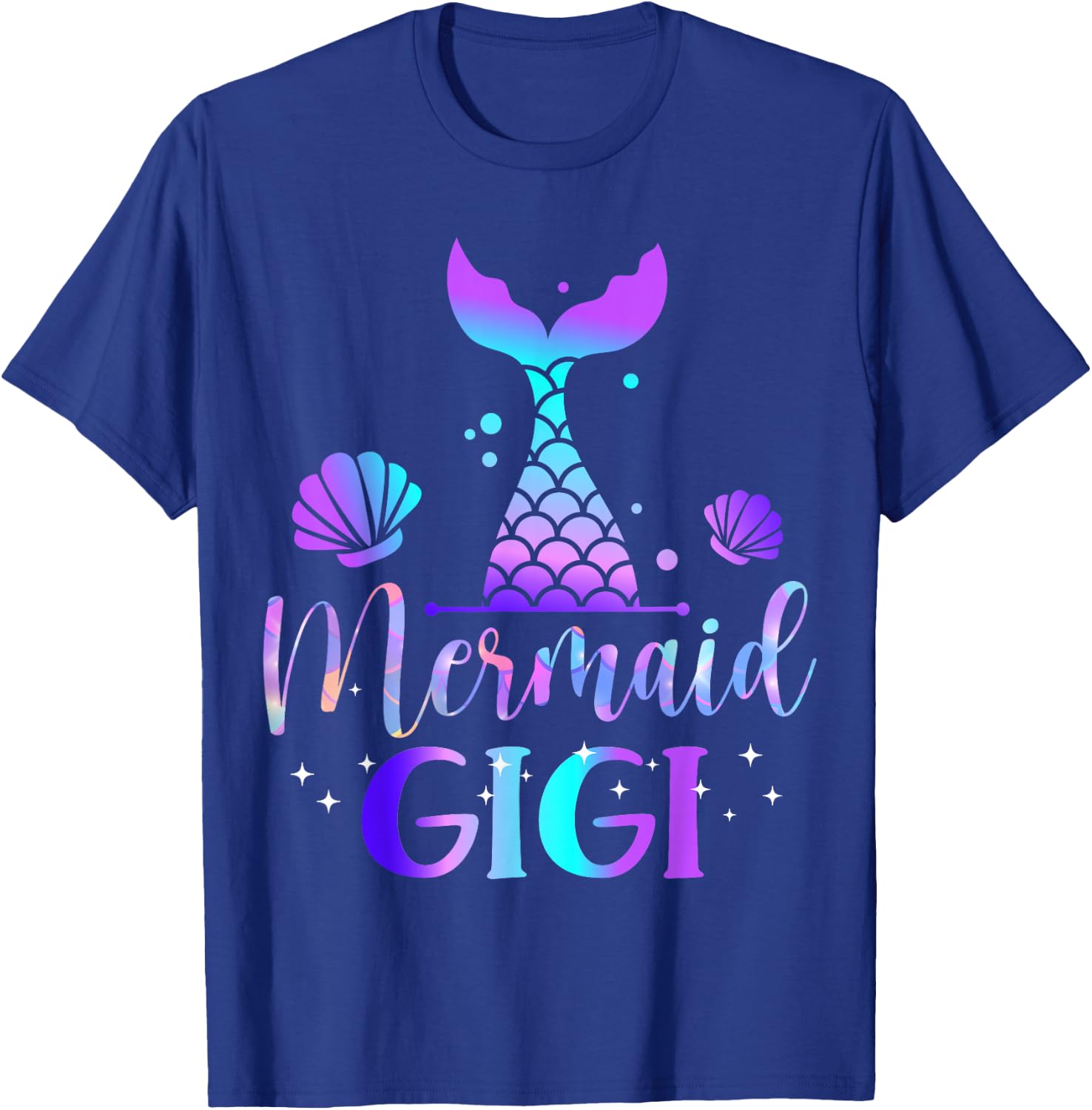 Mermaid Gigi of The Birthday Mermaid Birthday Crew Family T-Shirt - T-Shirt | Royal