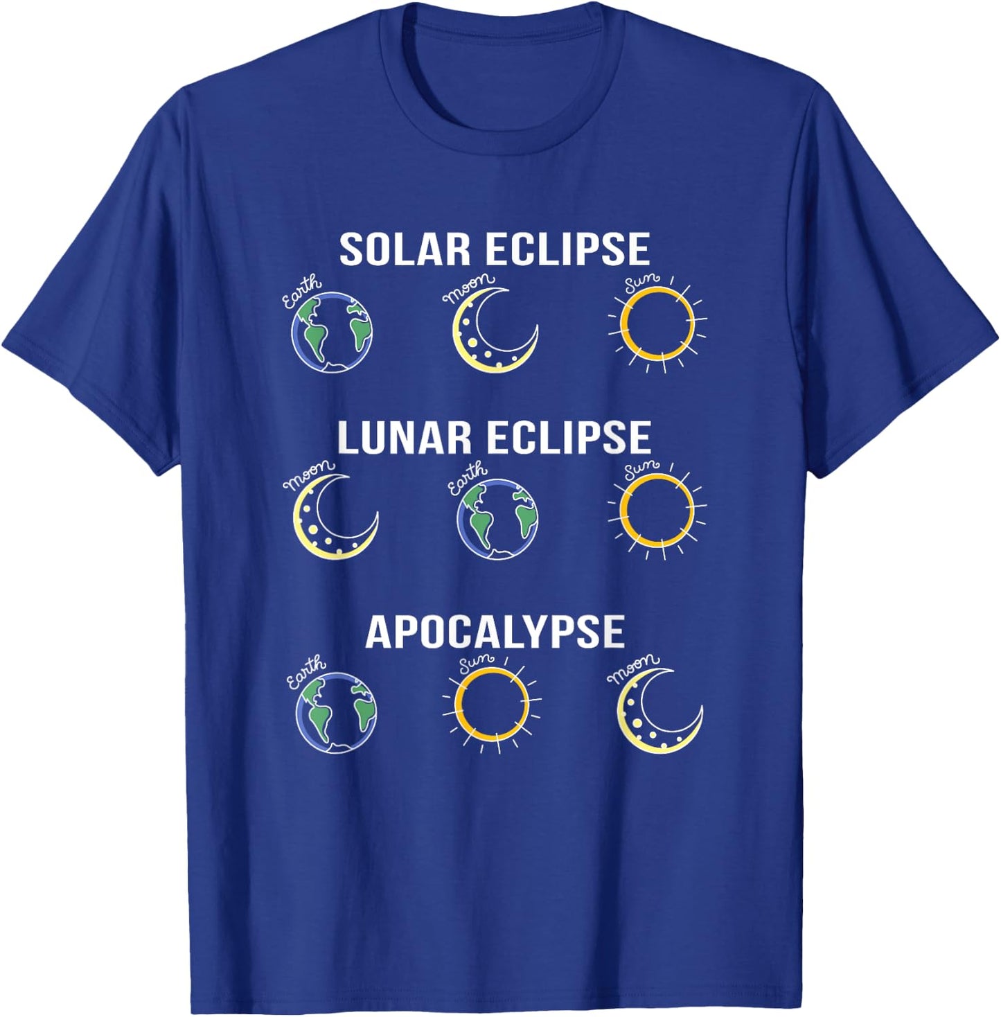 Solar Eclipse Moon Eclipse Apocalypse Astronomy Funny T-Shirt - T-Shirt | Royal