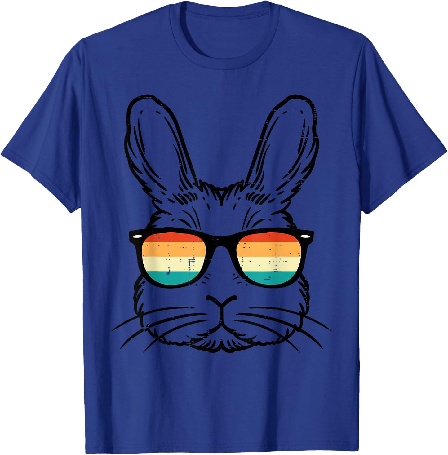 Easter Bunny Face Sunglasses Retro Rabbit Men Boy Kids Youth T-Shirt - T-Shirt | Royal