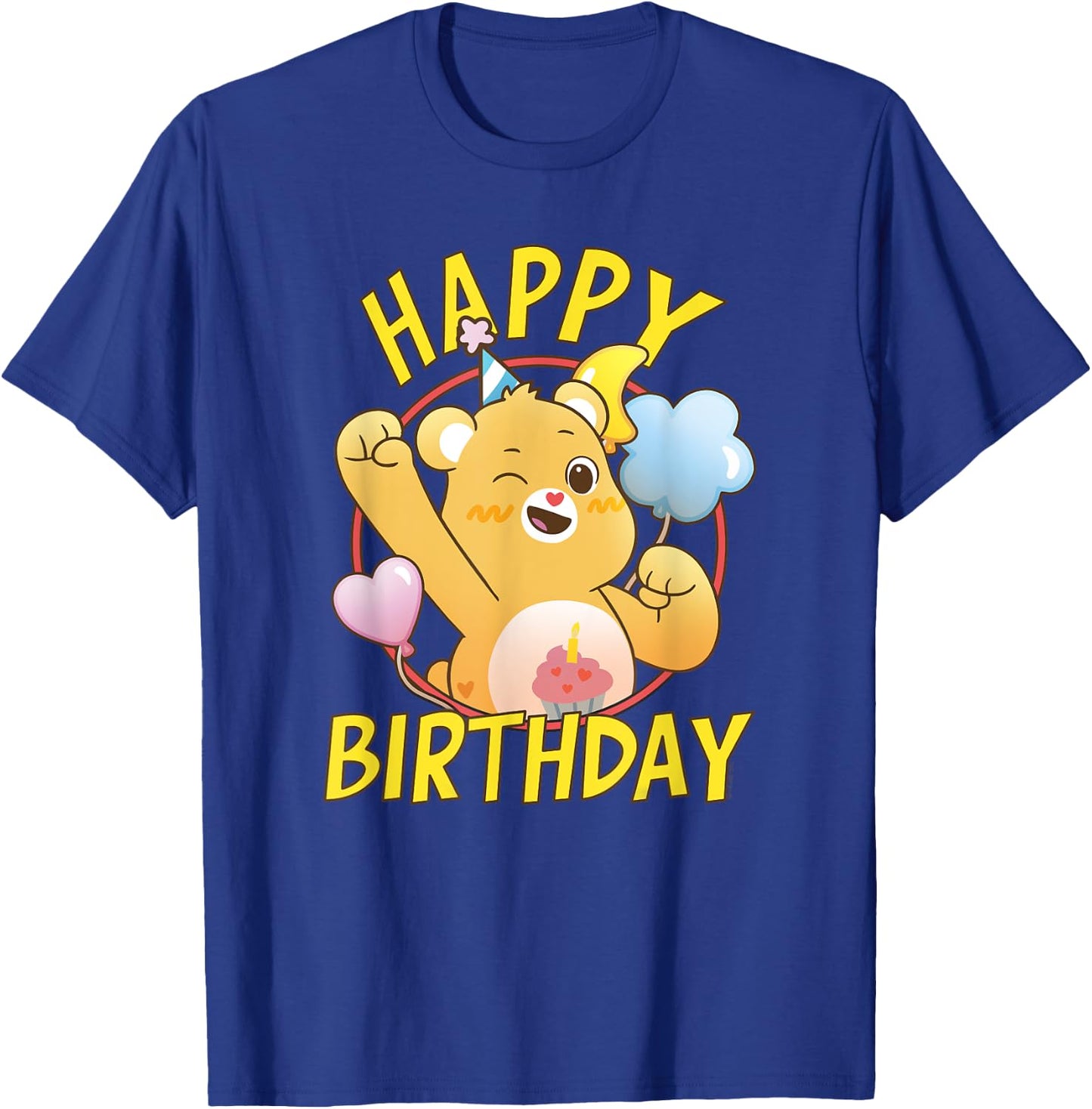 Care Bears Happy Birthday Vintage Birthday Bear Portrait T-Shirt - T-Shirt | Royal