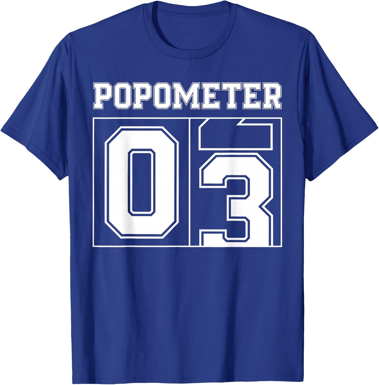 Popometer 3 Grandpa of 3 Kids Third Time Grandfather T-Shirt - T-Shirt | Royal