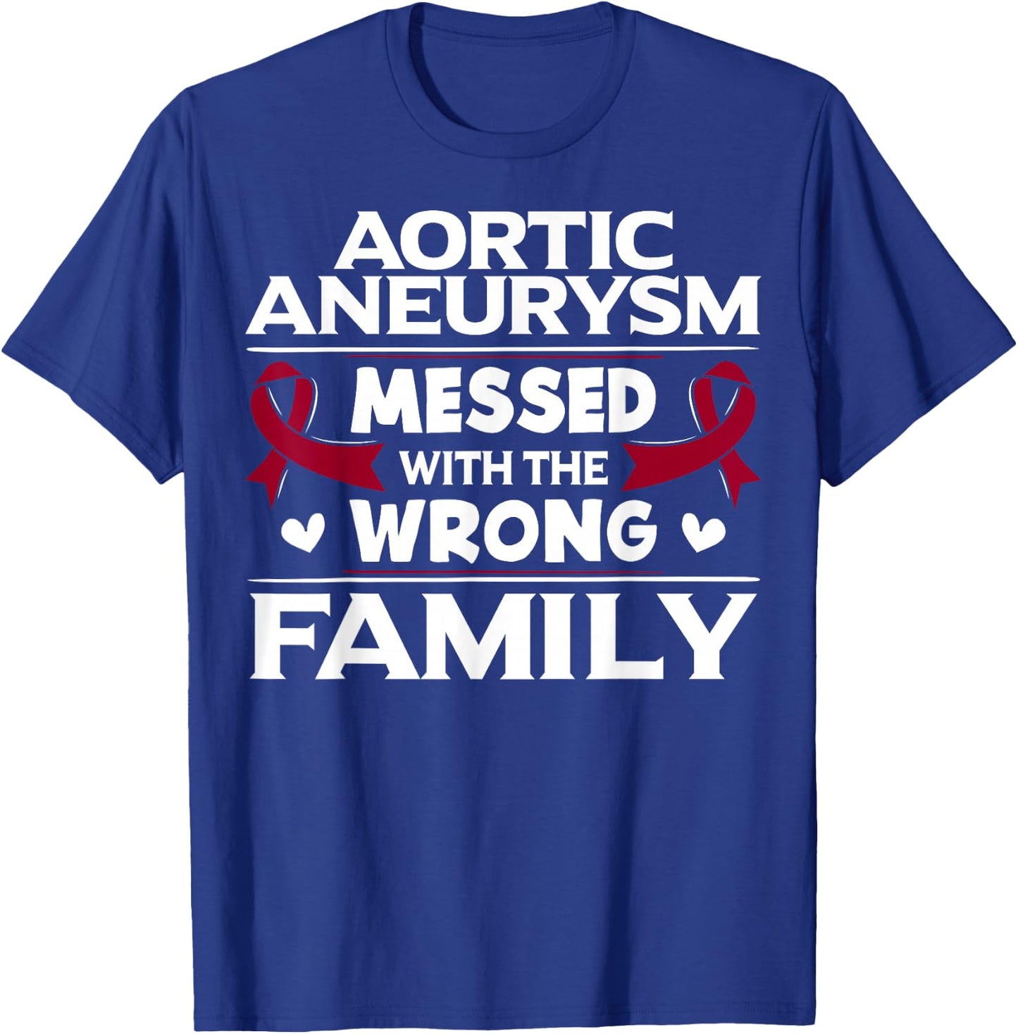 Aortic Aneurysm Gift Burgundy Awareness Ribbon T-Shirt - T-Shirt | Royal