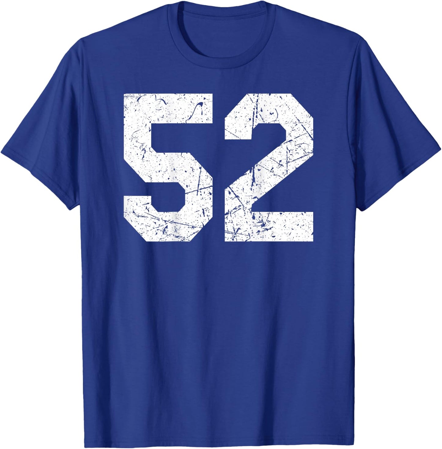 #52 Jersey Uniform Varsity Sports Number, 52nd Birthday T-Shirt - T-Shirt | Royal