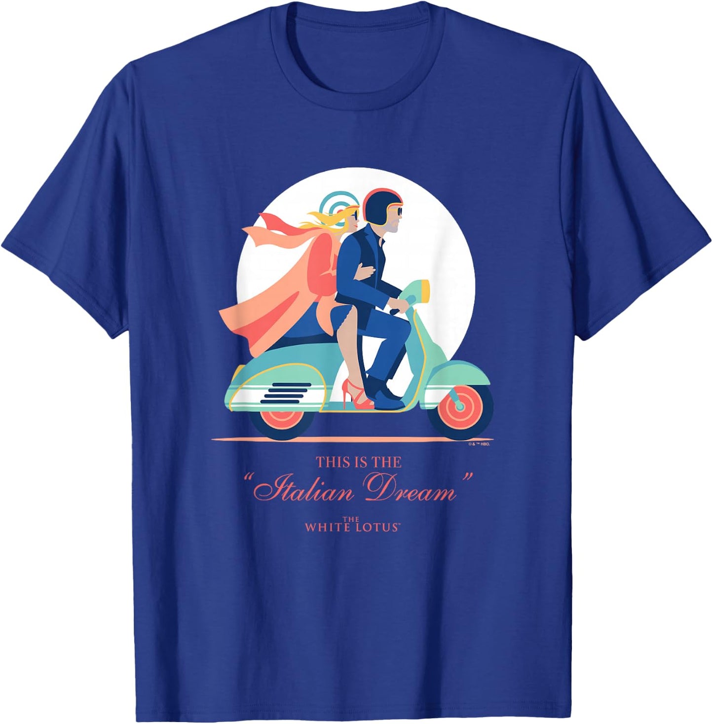 The White Lotus Tanya Italian Dream Scooter Vintage Logo T-Shirt - T-Shirt | Royal