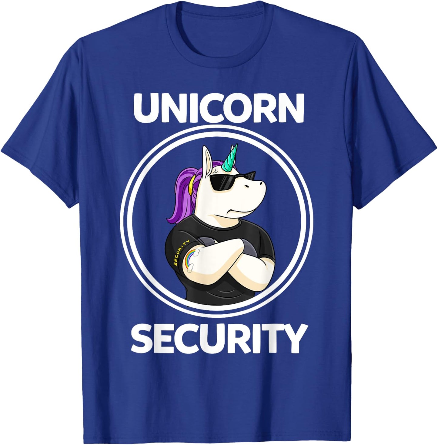 Unicorn Security Birthday Boys Dad Gift T-Shirt - T-Shirt | Royal
