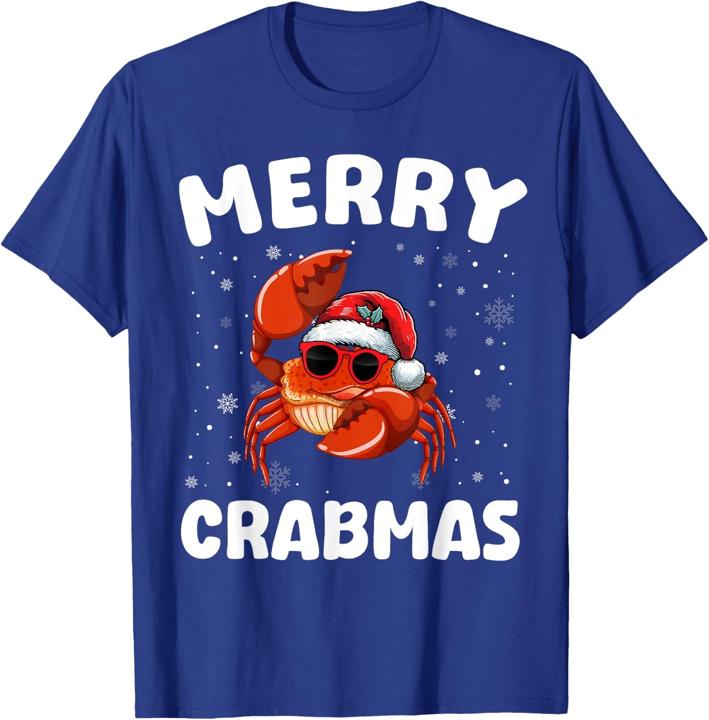 Merry Christmas Crab Merry Crabmas Funny Boy Girl Kids T-Shirt - T-Shirt | Royal