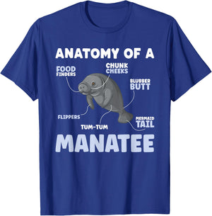 Anatomy Of A Manatee Funny Manatee Lover Manatees T-Shirt - T-Shirt | Royal
