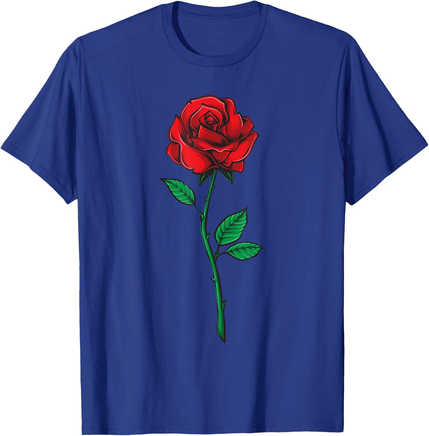 Single Red Rose Pocket Flower Romantic Love Pocket T-Shirt - T-Shirt | Royal
