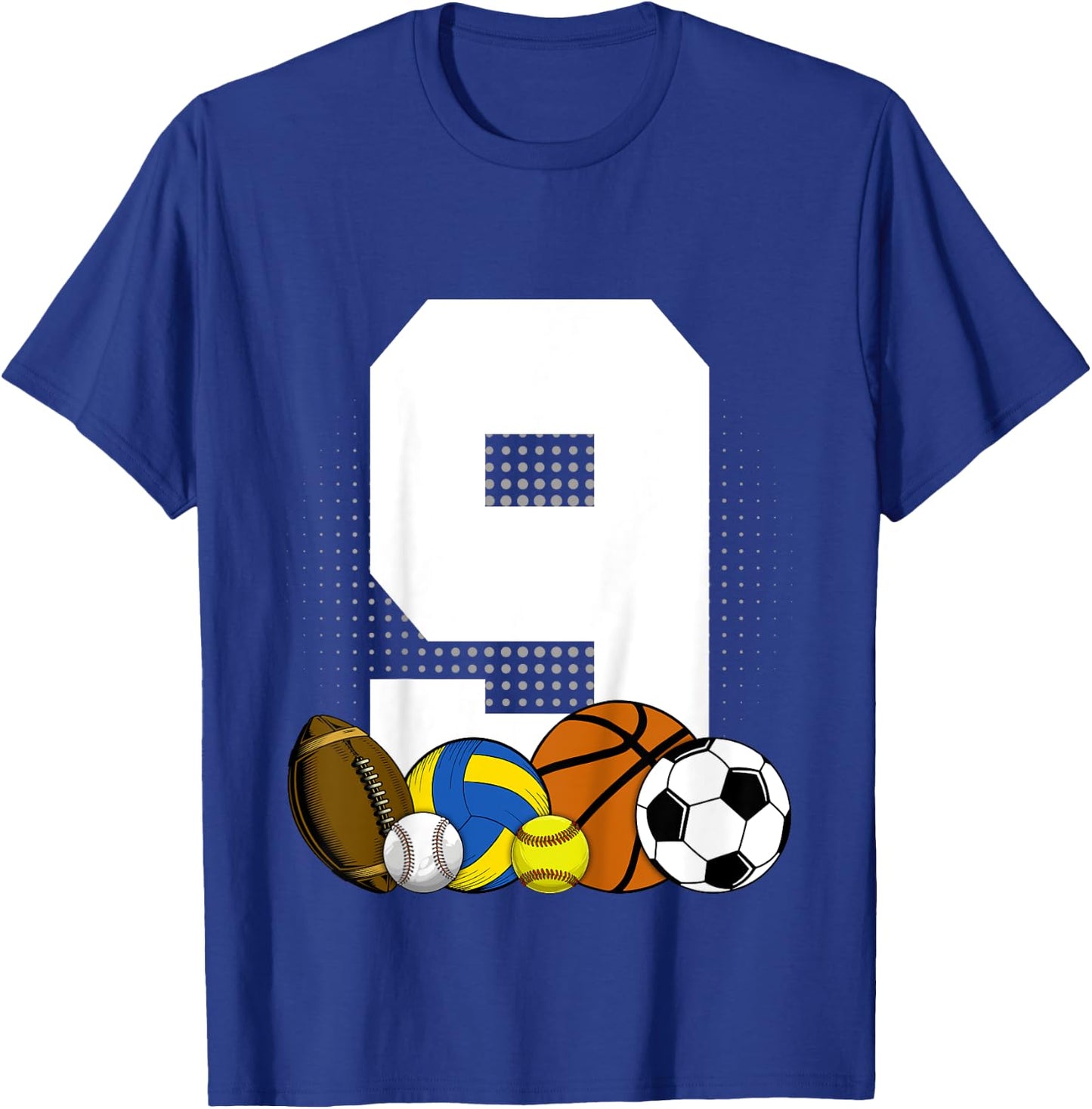 Kids 9 years Birthday Sports Kids Boys 9th Birthday Baller T-Shirt - T-Shirt | Royal