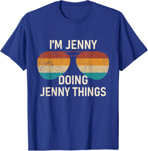 I'm Jenny Doing Jenny Things Retro Sunglass Personalized T-Shirt - T-Shirt | Royal