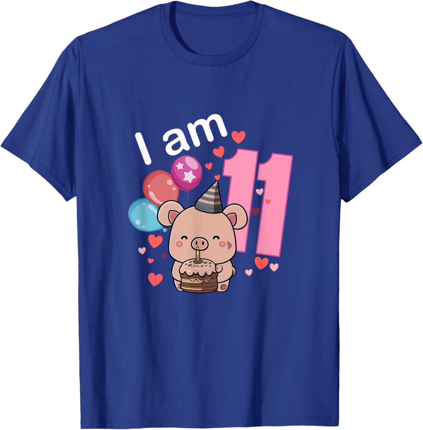 My 11th Birthday Pig Lover Party Gifts 11 Years Old Bday Pig T-Shirt - T-Shirt | Royal