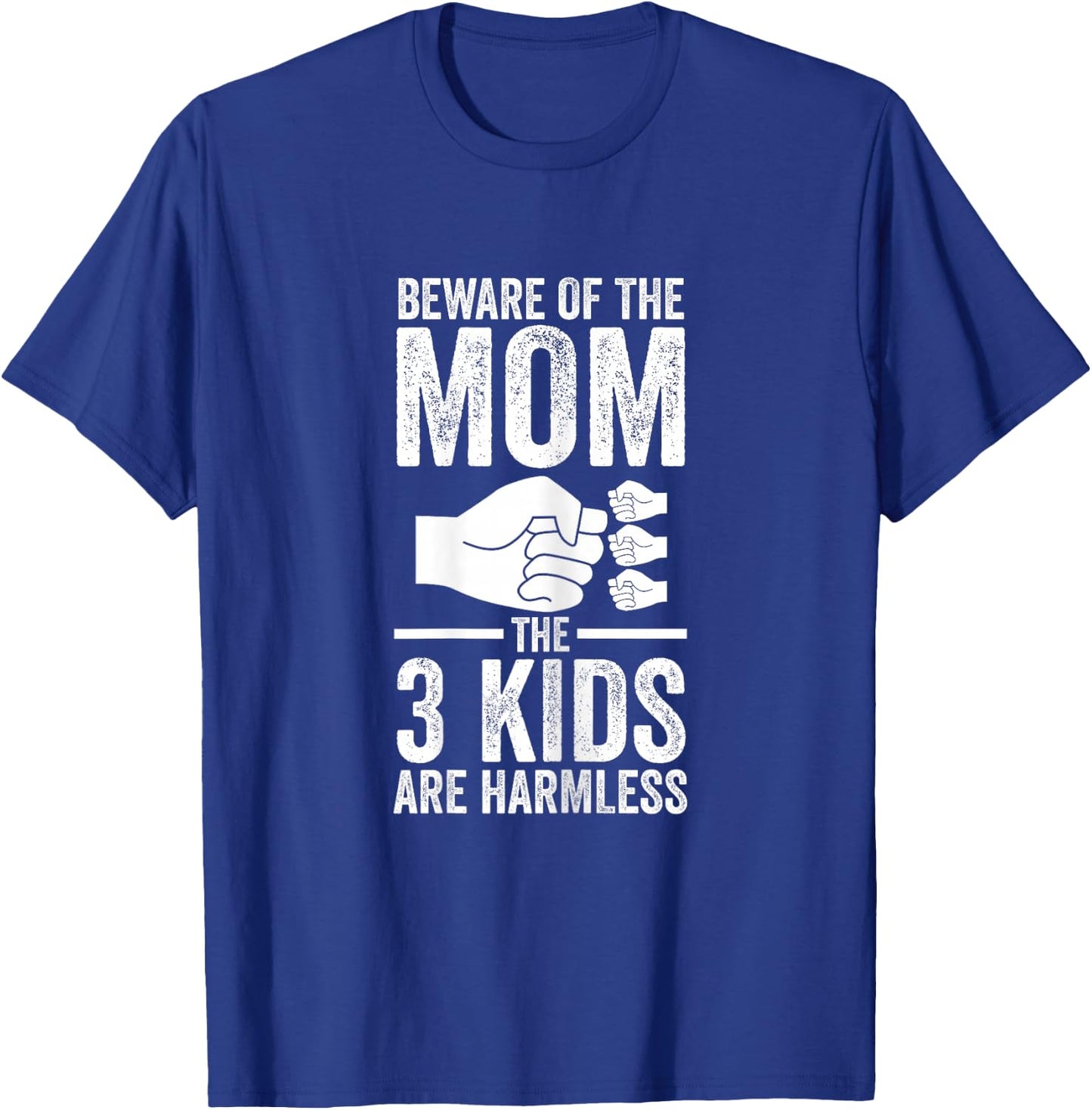 Women's with German Text "Vorsicht vor der Mutter Die 3 Kinder Mama von 3 Kinder" [, black T-Shirt - T-Shirt | Royal