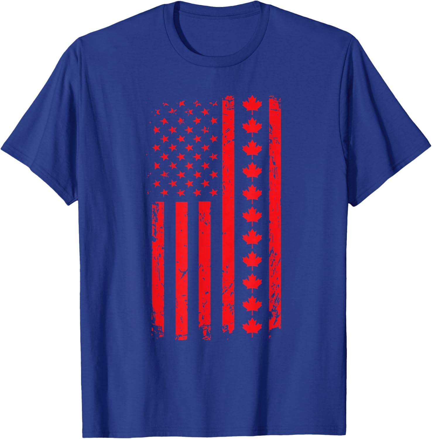 Our 51st state of America American Flag with Canada Maple T-Shirt - T-Shirt | Royal
