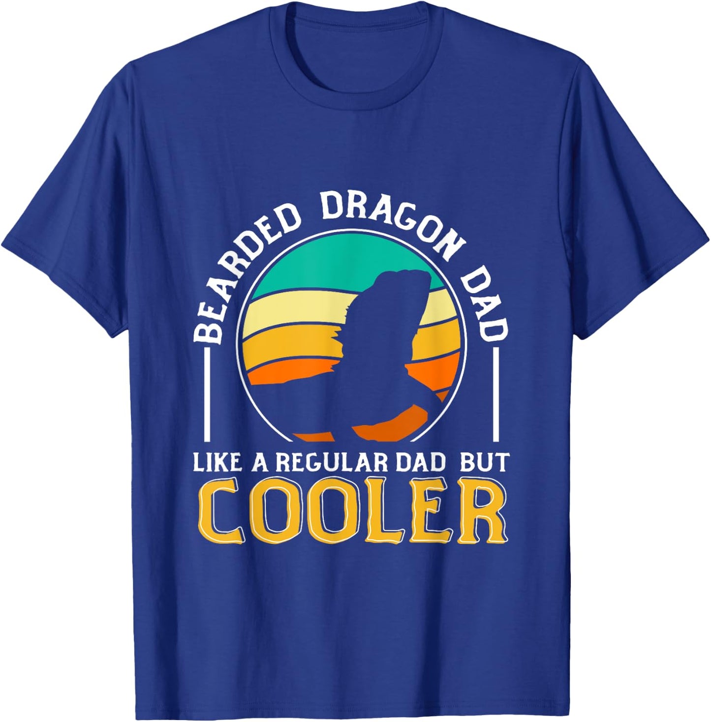 Bearded Dragon Dad Like A Regular Dad Retro Lizard Vintage T-Shirt - T-Shirt | Royal