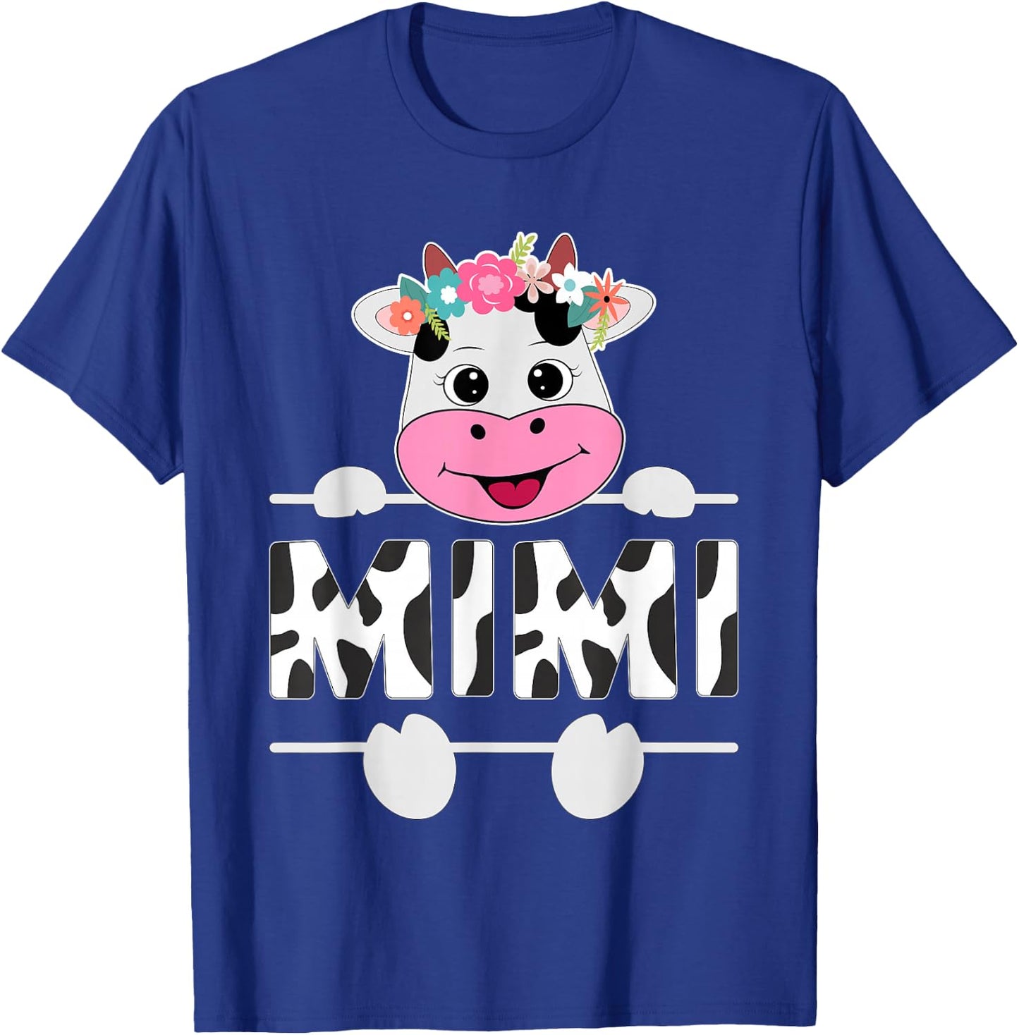 Mimi Of The Birthday Girl Cow Grandma Family Party T-Shirt - T-Shirt | Royal