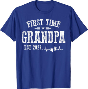 First time Grandpa 2027 for Grandfather to be T-Shirt - T-Shirt | Royal