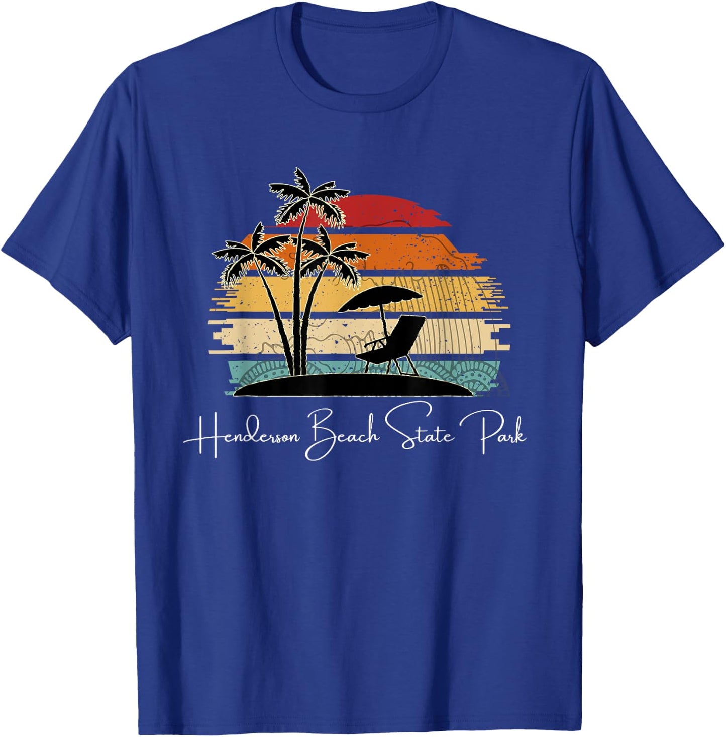 Vintage Henderson Beach State Park Palm Trees Spring Summer Women Kids T-Shirt - T-Shirt | Royal