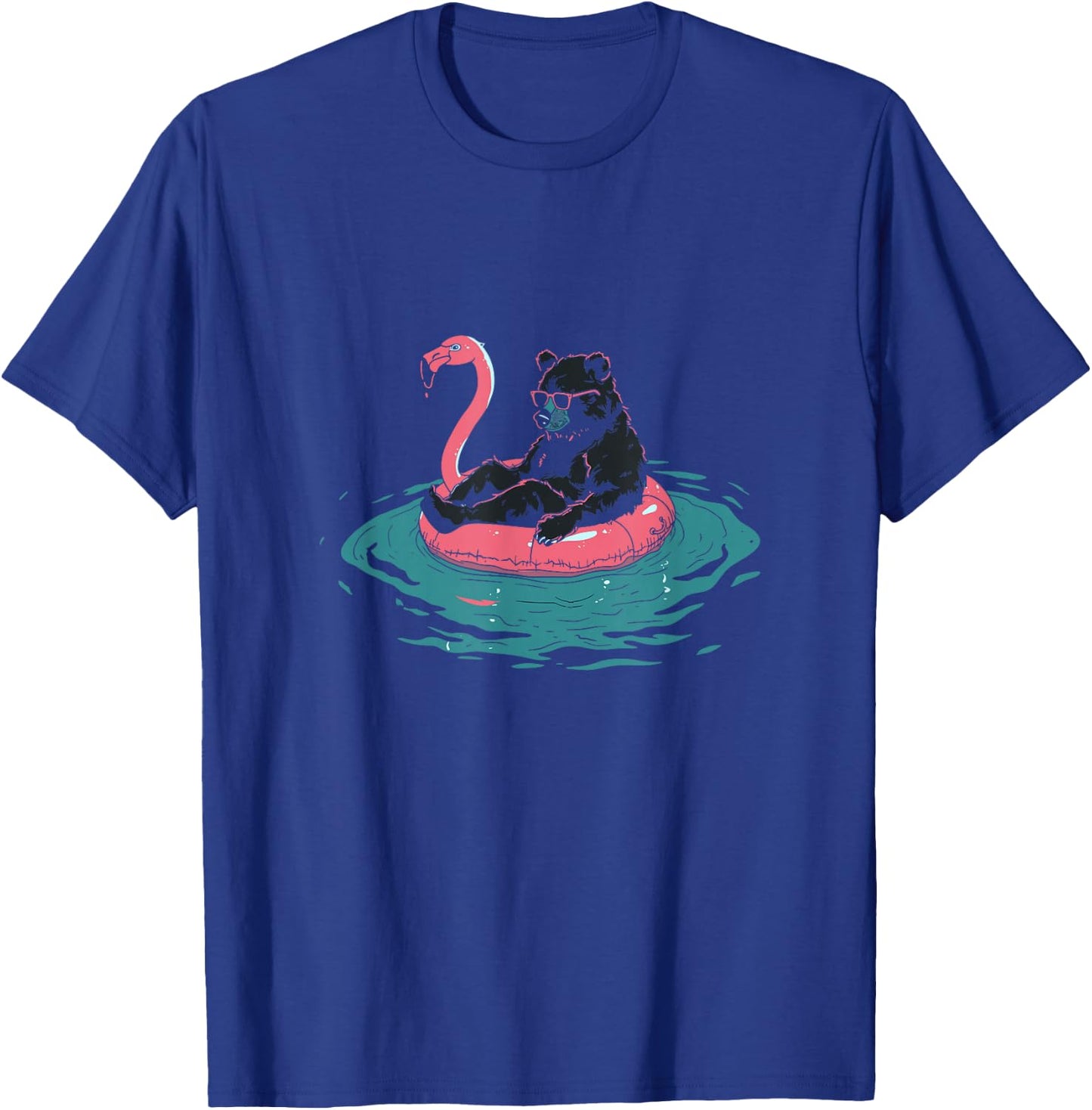 Summer Splash Flamingo Float Gay Bear T-Shirt - T-Shirt | Royal
